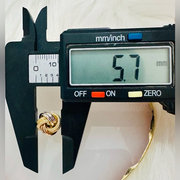 Tricolor Knot Earrings. 💛 Real 18(18k) Karat Solid Gold Jewelry - Picture 13 of 14